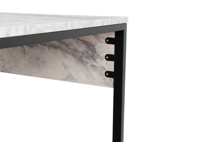 Nordure Twin Study Desk - Freesia Marble, Black